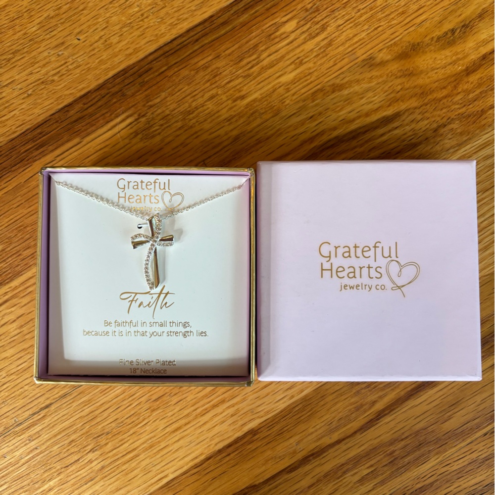 Grateful Hearts Cross Necklace